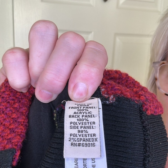 Ruff Hewn Colorful Woven Texture and Solid Black Back w/stretch Side Panels Sm - Picture 8 of 13